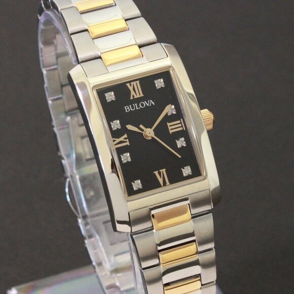 Bulova Diamonds Collection Ladies Tank Watch Two Tone Diamond Indices 21mm main image 5